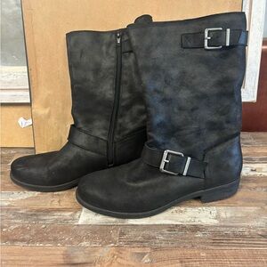 Crown Vintage  Moto Boots with Buckle Accents-size 9.5